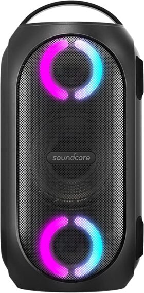Soundcore Anker Rave PartyCast Portable Party Speaker, Huge 101dB Sound, PartyCast Technology, Fully Waterproof, USB Charger, Beat-Driven Light Show, App, Party Games