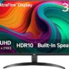 LG 32UR500K-B Ultrafine 32-inch 4K UHD (3840x2160) Computer Monitor HDR10 Built-in Speaker x2 OnScreen Control Reader Mode Flicker Safe Borderless Design HDMIx2 DisplayPort Black