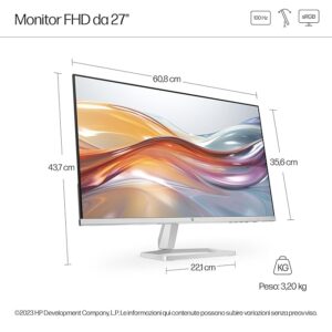 HP Series 5 27 inch FHD Monitor - 527sf, 27inch(68.6 cm),FHD(1920 x 1080),300 nits,Anti-Glare, Eye