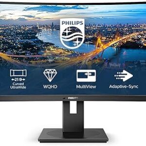 Philips Curved Monitor 345B1C 86 cm (34-inch) (HDMI, DisplayPort, USB Hub, 3440 x 1440, 100Hz,