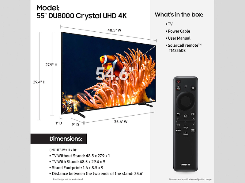 SAMSUNG 55DU8000 TV