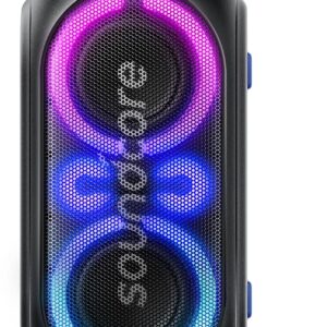 Soundcore Anker Rave Party 2 Portable Speaker, 120W Stereo Sound, PartyCast 2.0, Light Show, IPX4 Water-Resistant, 16H Playtime, Mic Input, Custom EQ & Bass Up for Party, Tailgating, Backyard, Pool