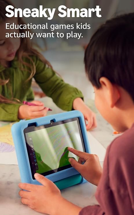 Amazon Fire 7 Kids tablet, ages 3-7 kids tablet. Includes ad-free and exclusive content, easy parental controls, 10-hr battery...