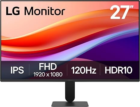 LG 27U411A-B 27-inch Full HD (1920 x 1080) IPS Computer Monitor, 120Hz, HDR10, Reader Mode, Flicker Safe, HDMI, Slim Stand Base, Black