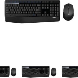 Logitech MK345 Wireless Keyboard and Mouse Combo | Palm Rest | 2.4 GHz | USB Receiver | Black
