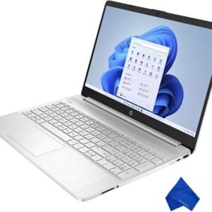 HP 15.6" FHD Laptop - Intel Core i3-N305, 8GB RAM, 256GB SSD, Windows 11, Newest Model (with Microfiber Cloth) - Natural Silver (15-fd0133wm)