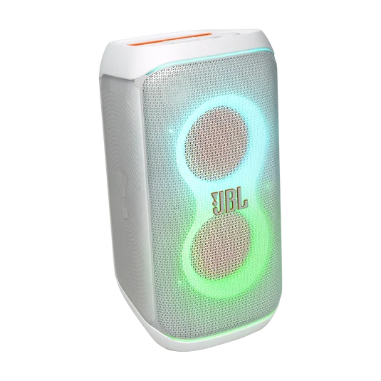 JBL PartyBox Club 120 fills the air with Powerful JBL Pro Sound while an adaptive lightshow syncs to your beat. A foldable handle makes the PartyBox Club 120 easy to take with you anywhere, delivering up to 12 hours of playtime and the splash-proof construction means it won't be troubled by a little rain