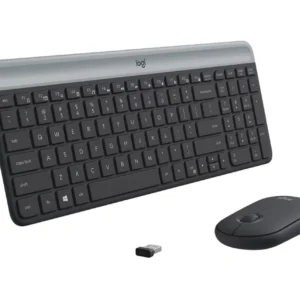 SLIM COMBO LOGITECH SLIM COMBO MK470,Logitech MK470 Slim Wireless Combo Compact Keyboard and Mouse - Graphite | Compact low-profile quiet keyboard, slim ambidextrous quiet mouse, ultra-thin