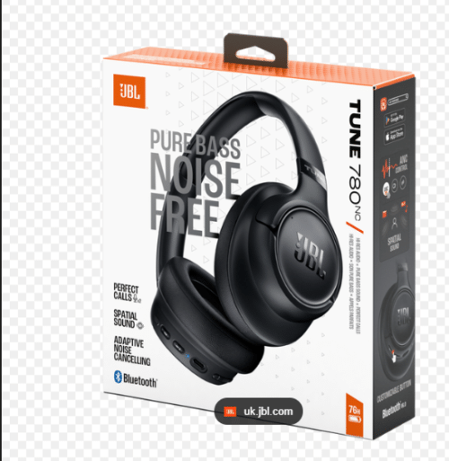 JBL Tune 780NC - Wireless Over-Ear Noise Cancelling Headphones - Black Hi-Res JBL Pure Bass Sound plus Spatial Sound, Adaptive Noise Cancelling, & Up to 76 hours (or up to 50 with ANC on)