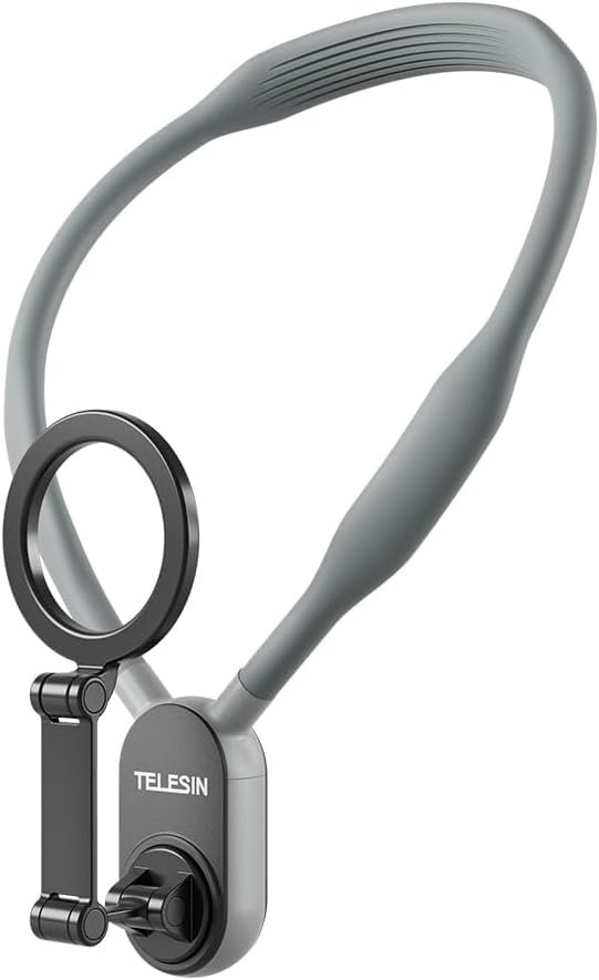 TELESIN Magnetic Neck Mount for Phones, Neck Phone Holder POV/Vlog Mount | Hand Free Phone Neck Holder Chest Stand Strap Video Recording for iPhone 17 16 15...