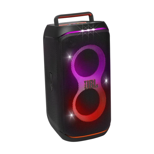 JBL PartyBox Club 120 fills the air with Powerful JBL Pro Sound while an adaptive lightshow syncs to your beat. A foldable handle makes the PartyBox Club 120 easy to take with you anywhere, delivering up to 12 hours of playtime and the splash-proof construction means it won't be troubled by a little rain