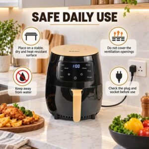 SILVER CREST SILVER CREST Air Fryer LM-S-18 6L 2400W – Touchscreen LED Display, Time & Temperature Control, Removable Basket – Black