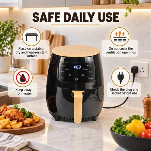 SILVER CREST SILVER CREST Air Fryer LM-S-18 6L 2400W – Touchscreen LED Display, Time & Temperature Control, Removable Basket – Black