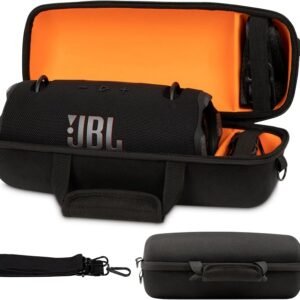 Hard Case Compatible with JBL Xtreme 4/Xtreme 3 Bluetooth Speaker,Travel Carrying Storage Holder Bag with Replacement Shoulder Strap Fit for Charger Adapter and Accessories (Black)