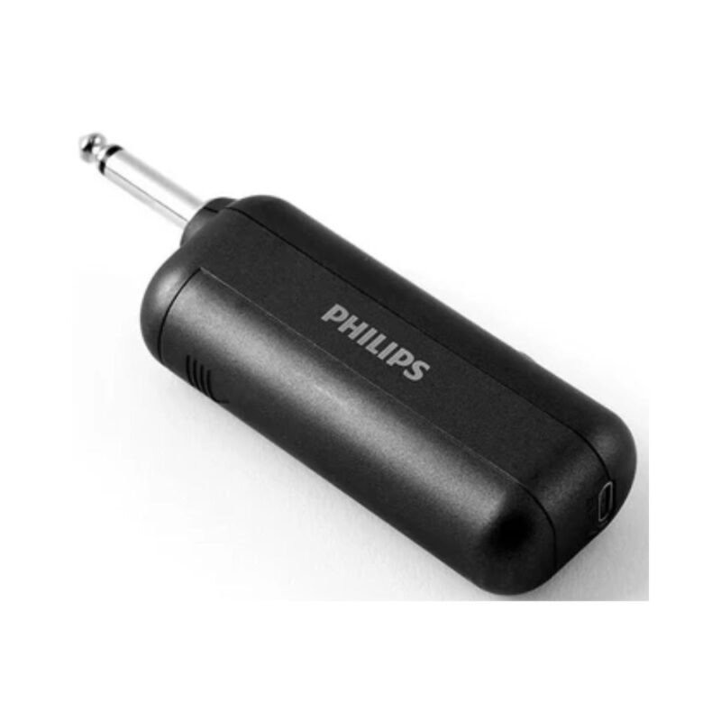 Philips DLM3401TP/00 Dual Wireless Microphone System, 2.4GHz Dynamic Mics, 30m Range, Rechargeable Receiver, 4-Level Vocal Gain, 6.3mm + 3.5mm Adapter, Karaoke & Singing