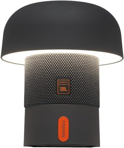 Kooduu Sensa Play Mini Bluetooth Speaker Light with Cordless, Rechargeable Speaker & Light with Touch Control for Indoor/Outdoor Use, Black