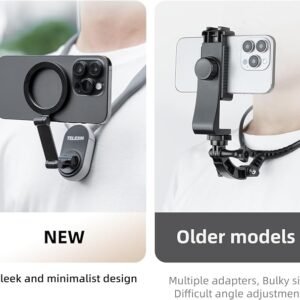 TELESIN Magnetic Neck Mount for Phones, Neck Phone Holder POV/Vlog Mount | Hand Free Phone Neck Holder Chest Stand Strap Video Recording for iPhone 17 16 15...