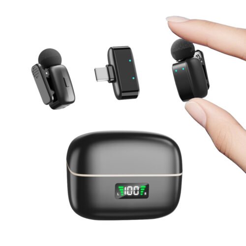 sx35 mini SX35 Mini Portable Clip Mic Voice Changer Wireless Microphone Lapel Wireless With Charging case Lavalier Mic for Phone Podcast